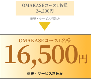 OMAKASEコース1名様16500円